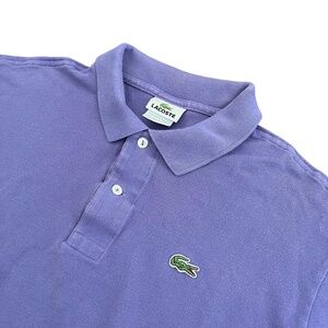 Lacoste Purple Short Sleeve Classic Fit Polo Shirt Size 6 M Made In France Golf